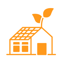 green building icon orange